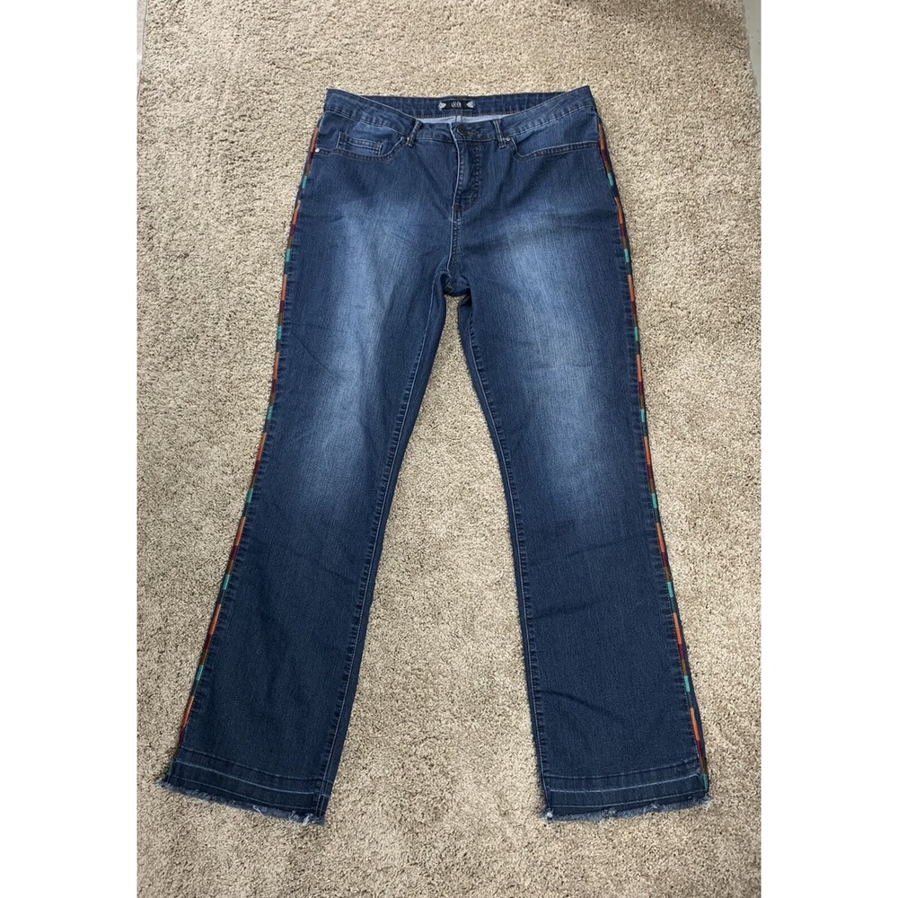 Tru Luxe Designer Jeans Slim Flare Stretch Mid Rise Size 33/16‎